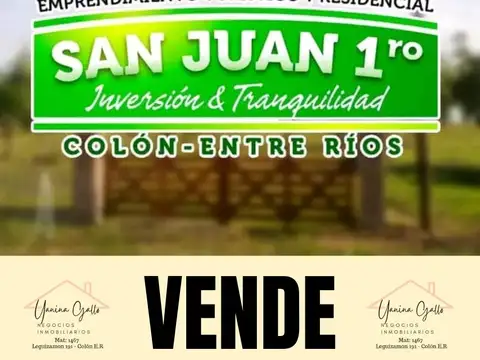 VENDO LOTES DE 2600M2 EN LOTEO SAN JUAN