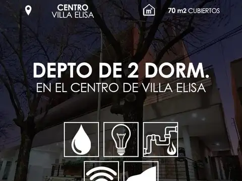 Departamento frente a Plaza Urquiza en Villa Elisa