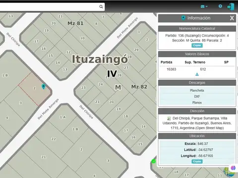 Terreno en Venta en Villa Gobernador Udaondo, USD 125.000