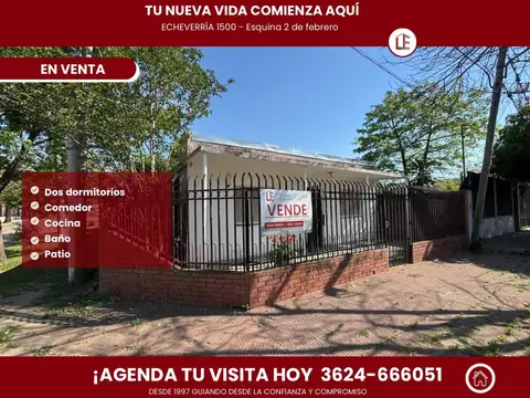 ECHEVERRÍA 1500 CASA EN VENTA  DOS DORMITORIOS