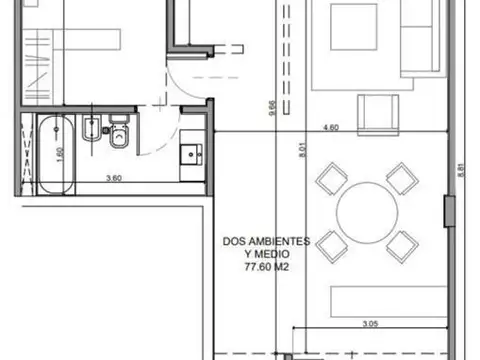 DEPARTAMENTO 2 AMBIENTES - PALERMO CHICO, CAPITAL FEDERAL