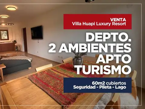 Depto. 2 ambientes en Villa Huapi - Apto turismo