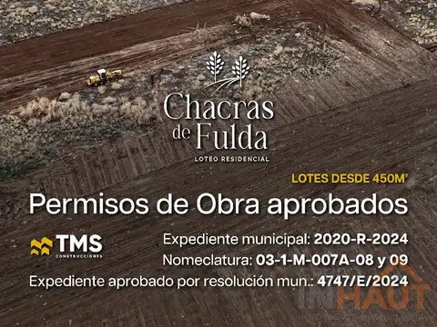 Terreno en Venta 15  mts Frente