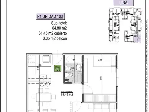 Departamento en Venta de 2 dormitorios