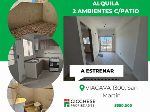 HERMOSO 2 AMB - A ESTRENAR - AMPLIO Y LUMINOSO - Balcón y Patio propio
