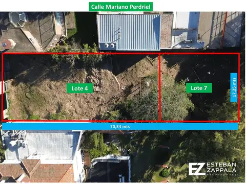 Terreno en Venta 70  mts Fondo