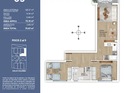 Departamento en Venta de 3 ambientes