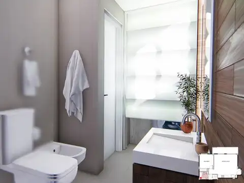 Departamento 2 ambientes con 1 baño