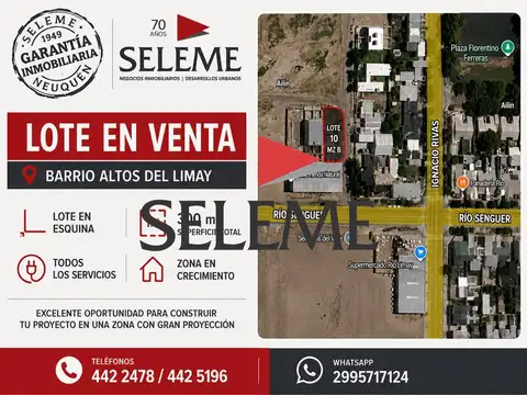 LOTE EN VENTA - ALTOS DEL LIMAY NEUQUÉN CAPITAL