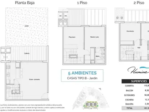 Depto Tipo Casa 6 ambientes con 3 baños