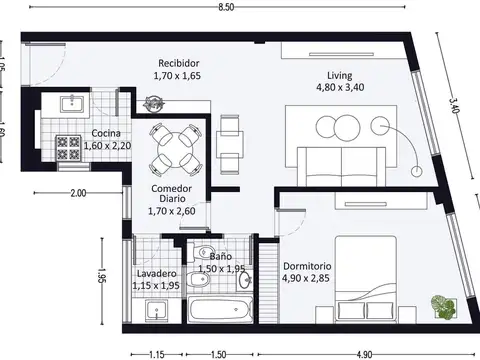 Departamento en Venta de 2 ambientes