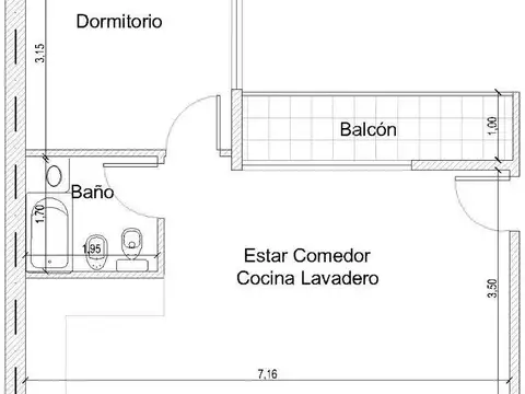 Depto Tipo Casa en Alquiler de 2 ambientes