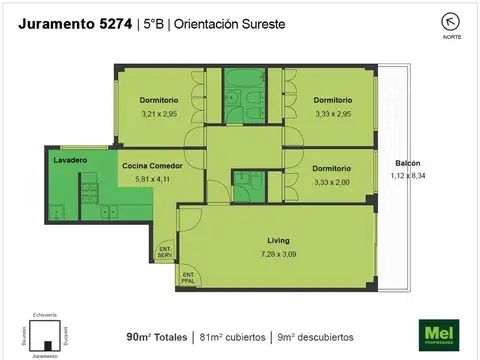 Juramento 5200, Piso 5