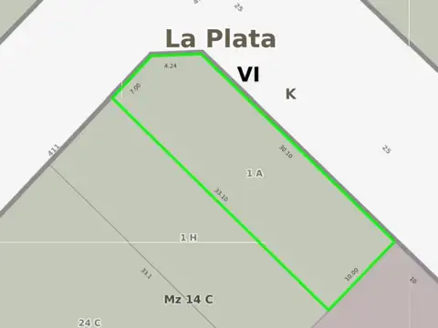 Terreno en Venta 33  mts Fondo