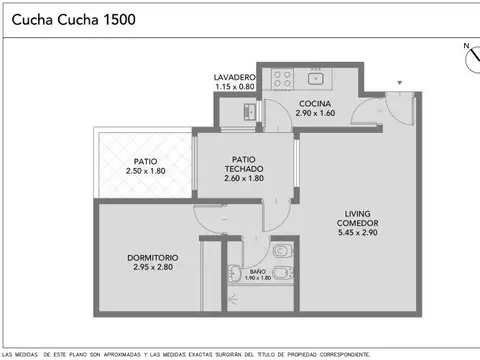 Departamento 2 ambientes con 1 baño