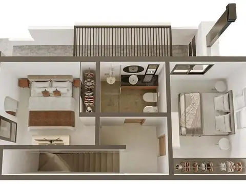 Depto Tipo Casa 3 ambientes con 2 baños