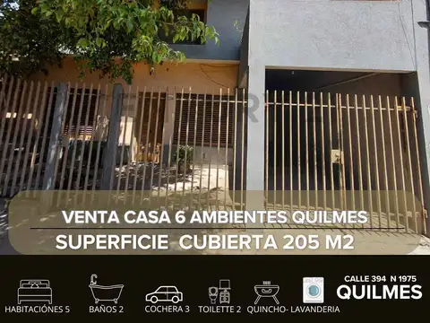 Venta de Casa Quilmes Oeste  2 Unidades + Quincho + Garage
