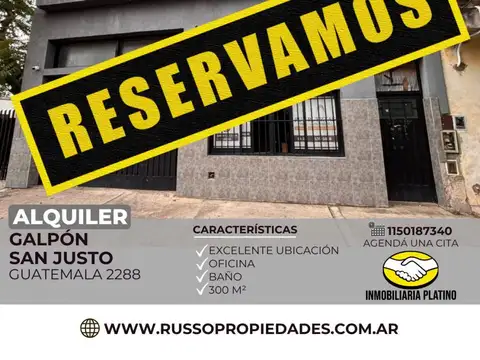 Alquiler galpon 300 m² San Justo