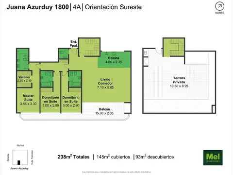 Juana Azurduy 1800, Piso 4°