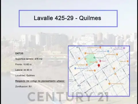 Terreno en Venta 44,90  mts Fondo