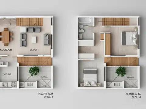 Departamento 3 ambientes con 2 baños