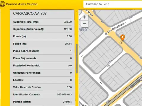 LOTE Para Construir 7 Plantas + Subsuelo cocheras Z/Resid.