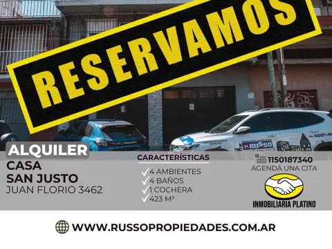 Alquiler Casa 4 Ambientes San Justo