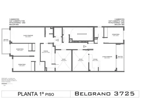 Edificio de 12 pisos | 2 y 3 amb | Almagro