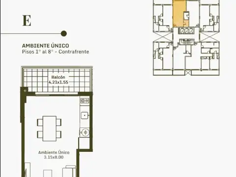 Departamento en Venta de Monoambiente