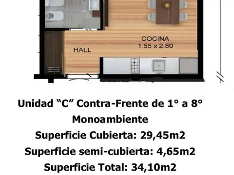Departamento en Venta de 1 dormitorio