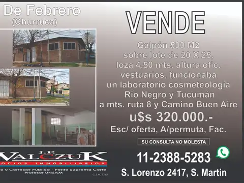 Galpón en venta en Churruca