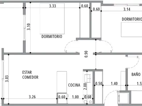 Departamento en Venta de 3 ambientes