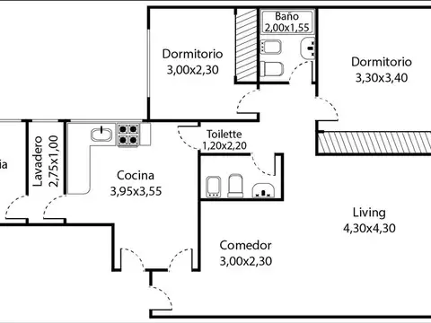 Departamento en Venta con 1 cocheras