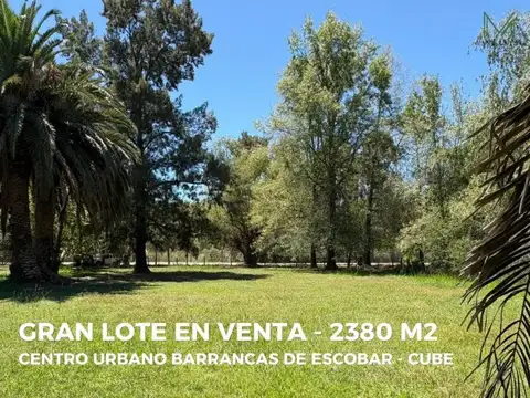 Gran Lote en venta Barrio Náutico Cube Escobar - 2380 m² - Oportunidad