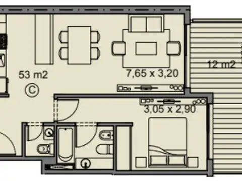 Departamento en Venta de 2 ambientes
