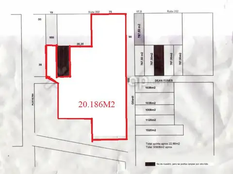 VENTA TERRENO SOBRE LA RUTA 202 CON 31.000 M2 EN DON TUSCANO
