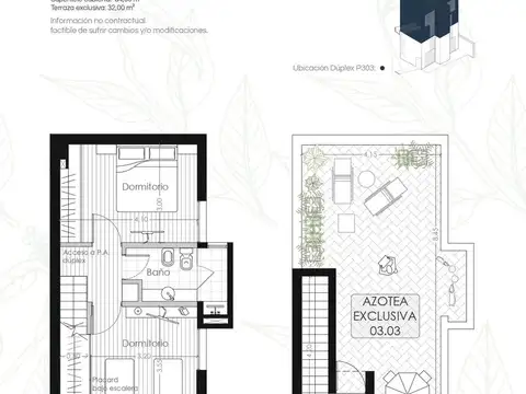 Departamento 3 ambientes con 1 baño