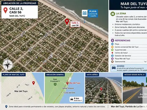 Casa en Venta - 2 Dormitorios 1 Baño - 70mts - Mar Del Tuyu