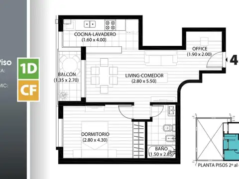 Departamento en Venta de 1 dormitorio