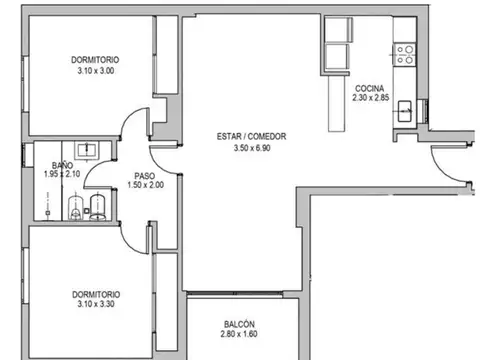 Departamento en Venta de 2 dormitorios