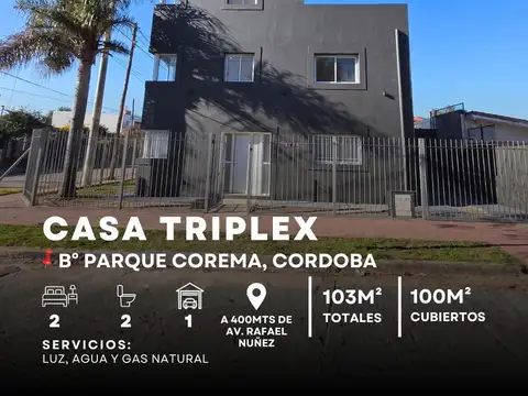 Venta Casa Triplex De 2 Dormitorios Con Cochera Apto Crédito En Parque Corema - Córdoba