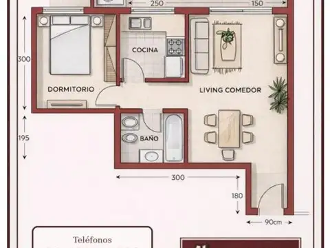 Departamento en Alquiler de 2 ambientes