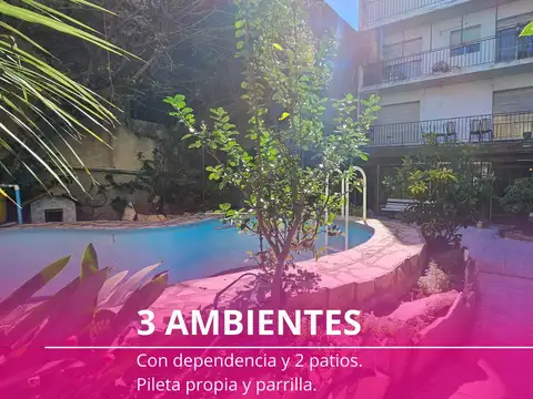 Venta - Departamento - 3 amb. c/dep. - San Cristobal - Patio con Pileta