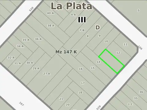 Terreno en Venta 12  mts Frente