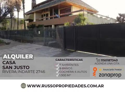 Alquiler de Casa de 7 ambientes en San Justo