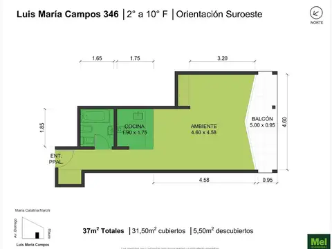 Avenida Luis María Campos 300, Piso 10