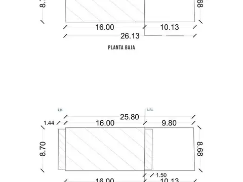 Terreno en Venta 25  mts Fondo