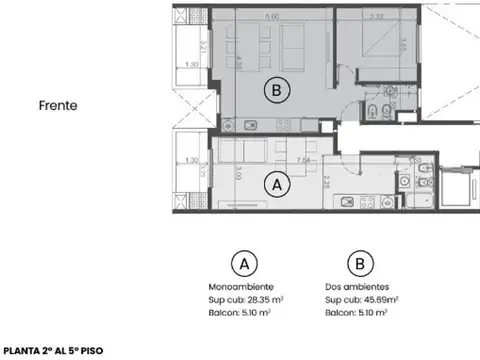 Departamento en Venta de 2 ambientes