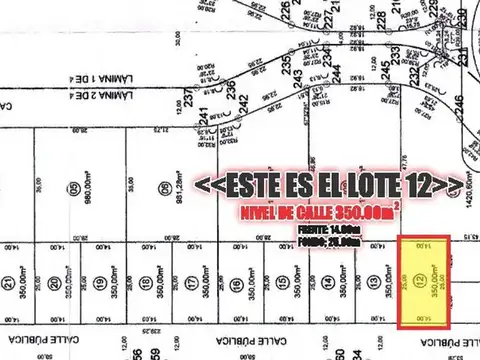 Terreno en Venta de 350,0 m2