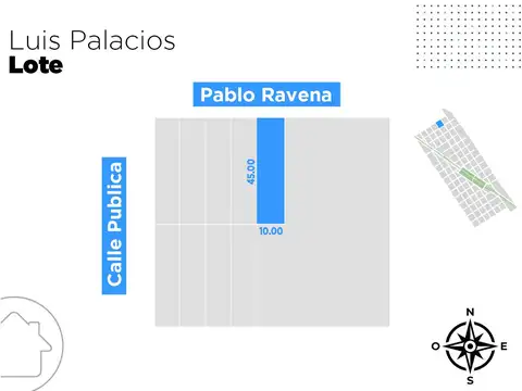 Terreno en Venta 45  mts Fondo
